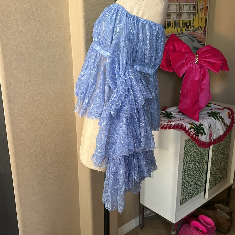 The Dolls House Madonna Top w/ Blue Cornflower Lace NWT - Picture 4 of 8